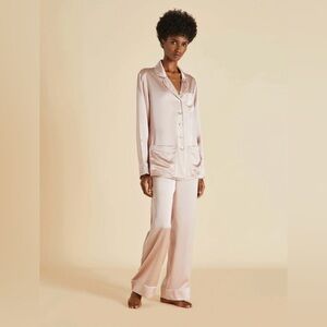 Olivia Von Halle Coco Oyster Black Pajama Set - Size 3 Medium US 8